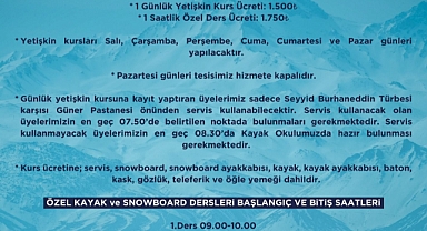 BÜYÜKŞEHİR KAYAK ÖĞRETİYOR