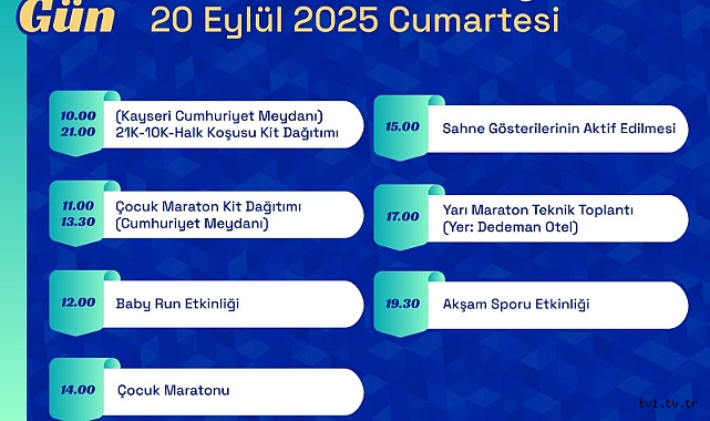 BÜYÜKŞEHİR BELEDİYESİ SPOR A.Ş. ULUSLARARASI KAYSERİ YARI MARATONU PROGRAMI